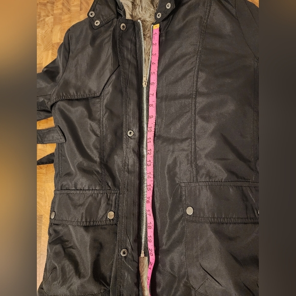 ❄️🌡❄️Winter Coat Girls Large, Lined, Black, zip out liner with belt, hooded❄️🌡 - Picture 8 of 16
